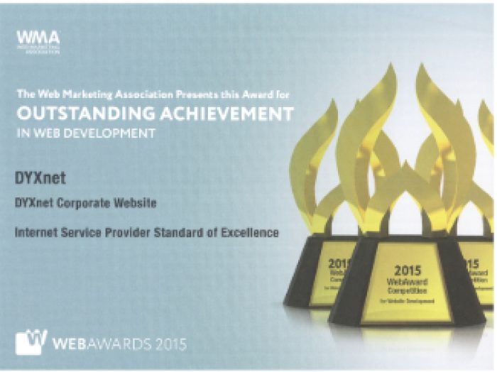 4ZXNCAE9O5-Yahoo DYXnet Wins Standard of Excellence WebAwards 2015